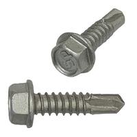 TEK121CS #12-14 x 1" Hex Washer Head, Self-Drilling Screw, #3 Point, Climaseal Coated